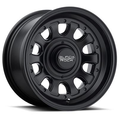 Black Rock 909 Type-D, 15x8 Wheel with 5 on 4.5 and 5 on 4.75 Bolt Pattern - Satin Black- 909B580540